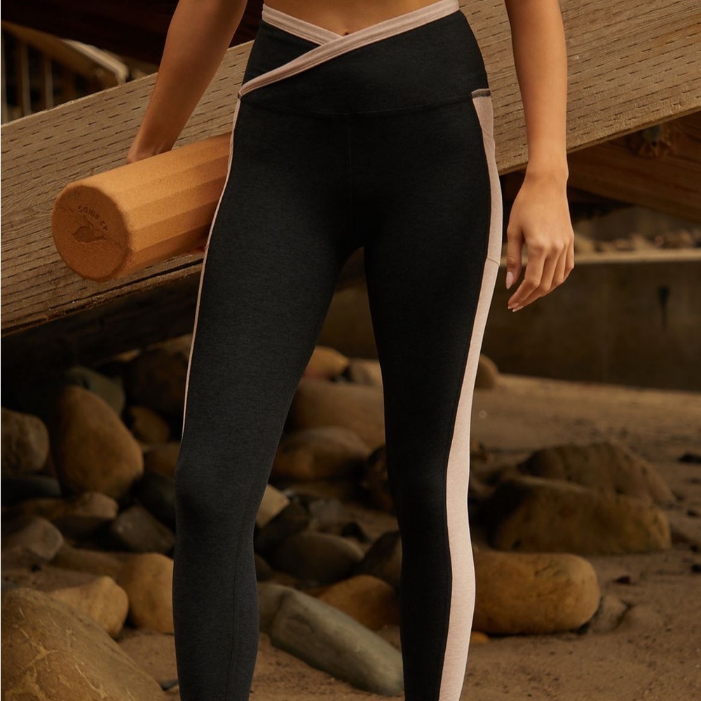 Beyond Yoga Black and Pink Leggings
